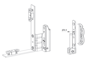 Zawias wrębowy do okien drewnianych 18/9